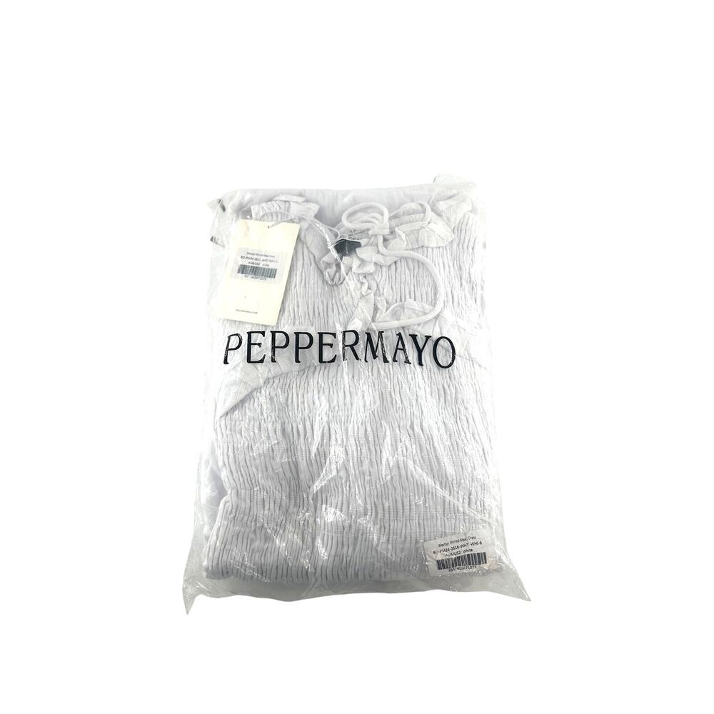 Peppermayo Women's White Westlyn Shirred Maxi Dress Size 2 - Picture 4 of 10